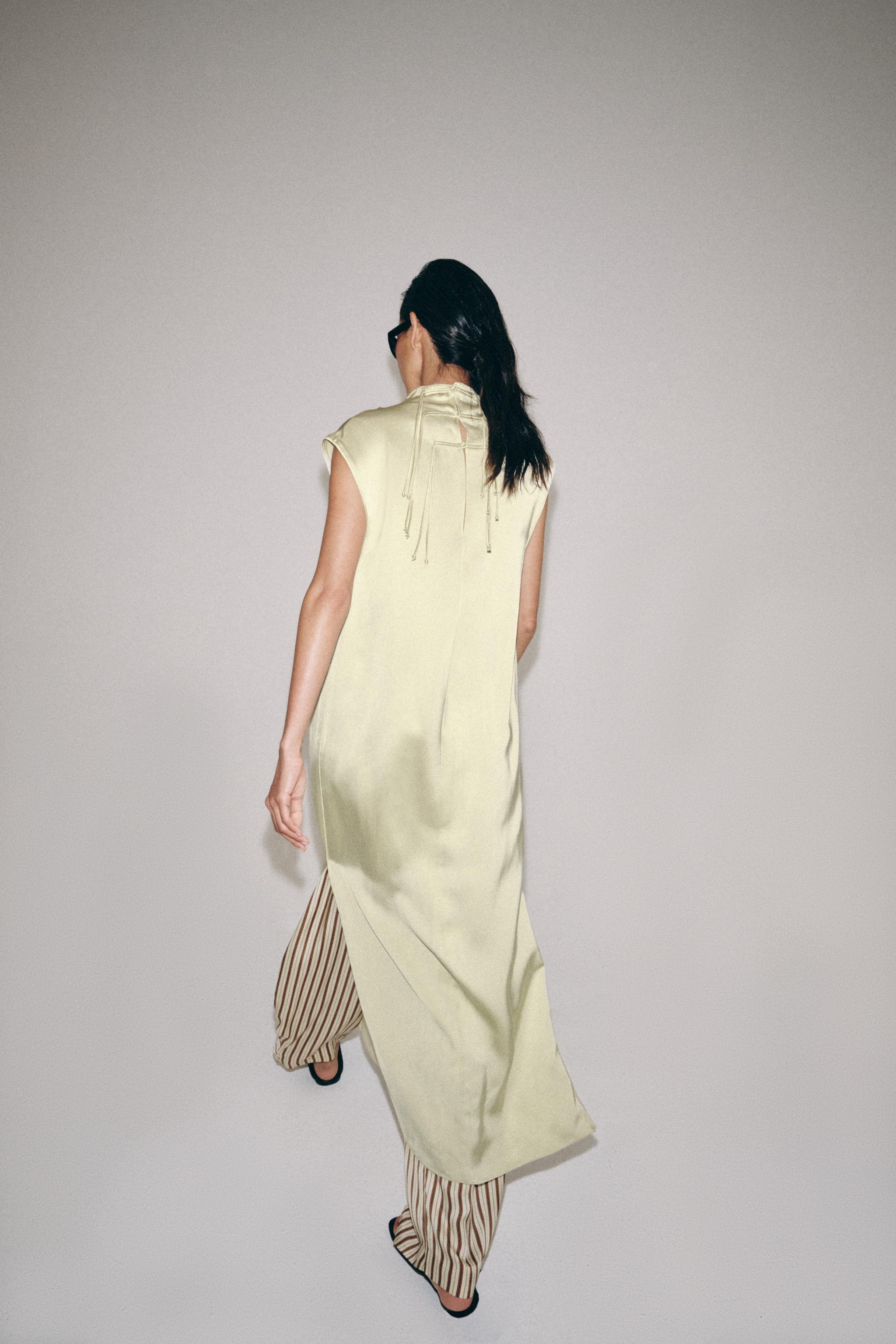 SATIN EFFECT FIREMAN CLASP DRESS ZW COLLECTION